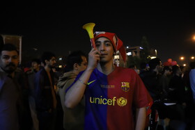 جشن خیابانی تبریزی‌ها پس از قهرمانی تراکتور در لیگ برتر فوتبال
