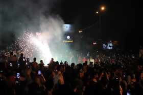 جشن خیابانی تبریزی‌ها پس از قهرمانی تراکتور در لیگ برتر فوتبال