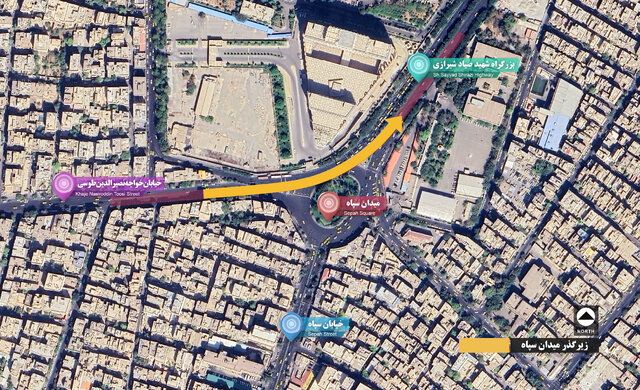 بهره برداری از زیرگذر میدان سپاه در پاییز سال‌جاری/ کاهش بار ترافیکی سطح میدان