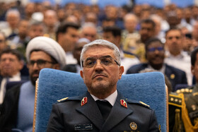 سردار سیدتیمور حسینی، رئیس پلیس راهور فراجا در هفتمین همایش بین‌المللی مدیریت و ایمنی ترافیک