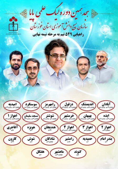 راهیابی ۵۴۹ تیم به مرحله نیمه نهایی لیگ علمی پایا خوزستان