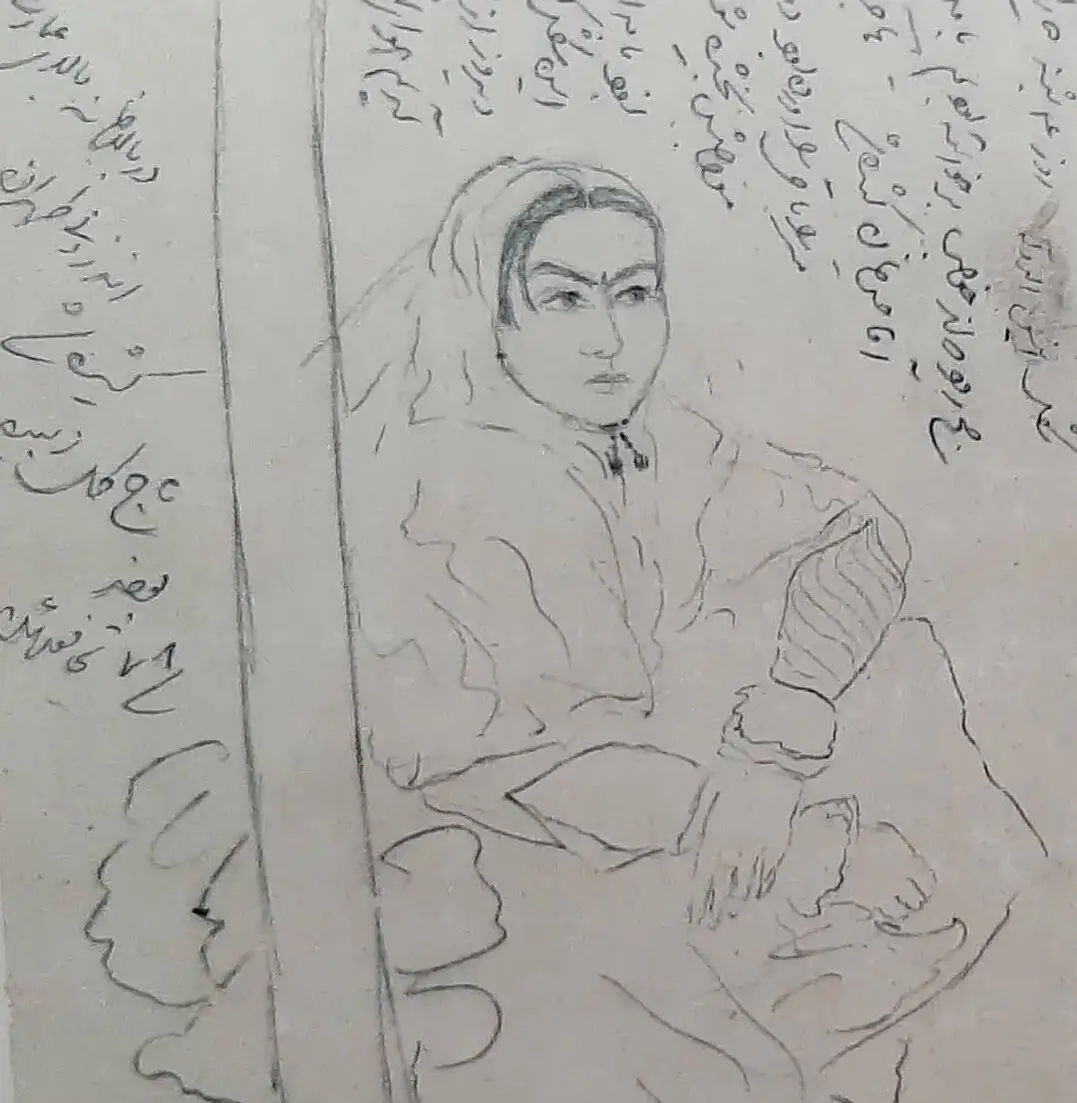 عکس/نقاشی زیبای دختر ناصرالدین شاه توسط پدرش