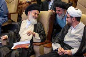 حجت الاسلام اجاق نژاد و آیت الله حسینی بوشهری در همایش بین المللی یکصدمین سال بازتاسیس حوزه علمیه قم