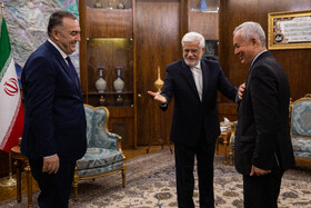 دیدار «دلیر جمعه» وزیر انرژی تاجیکستان با محمدرضا عارف، معاون اول رئیس جمهور