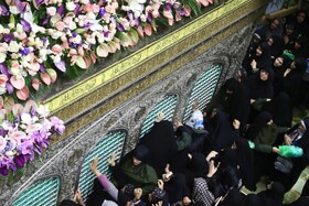 تعویض گل‌های ضریح حرم مطهر امام‌رضا(ع)