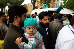 مراسم استقبال از خادمین و پرچم متبرک حرم مطهر حضرت امام رضا(ع) در اهر