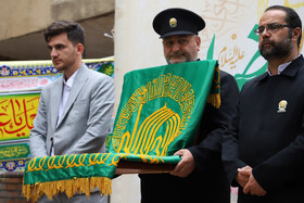 مراسم استقبال از خادمین و پرچم متبرک حرم مطهر حضرت امام رضا(ع) در اهر