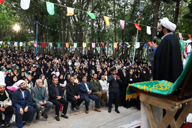 سخنرانی حجت الاسلام پورثانی از خادمان بارگاه ملکوتی امام رضا (ع) در مراسم استقبال از خادمین و پرچم متبرک حرم مطهر حضرت امام رضا(ع) در اهر