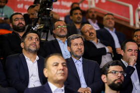 مهدی جمالی‌نژاد، استاندار اصفهان و علیرضا دبیر، رییس فدراسیون کشتی جمهوری اسلامی ایران 