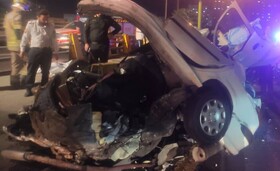 برخورد پژو ۲۰۶ با گاردریل دو قربانی گرفت