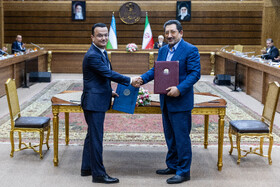 سید محمد اتابک، وزیر صمت در مراسم امضای ۴ سند همکاری میان ایران و ازبکستان 