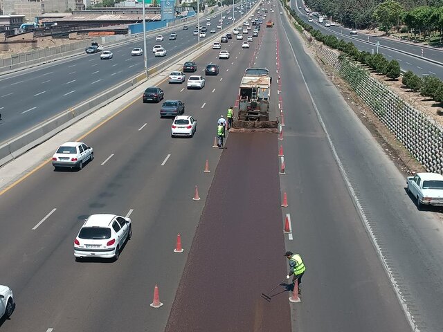 ترمیم آسفالت آزادراه کرج-تهران ترمیم آسفالت آزادراه کرج-تهران