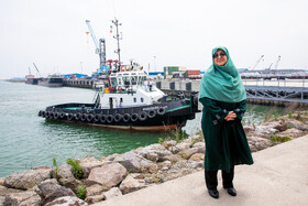 نشست خبری فاطمه، مهاجرانی سخنگوی دولت در مجتمع بندری کاسپین منطقه آزاد بندر انزلی