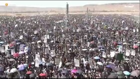 راهپیمایی گسترده مردمی در صعده یمن در حمایت از غزه