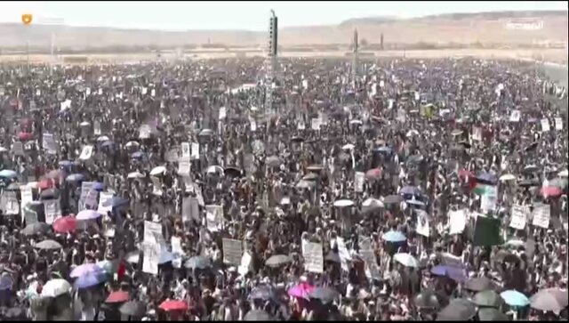 راهپیمایی گسترده مردمی در صعده یمن در حمایت از غزه