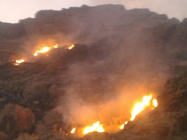 عکس تزئینی است کوههای جوادیه شیراز آتش گرفت