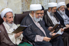 حضور شیخ عبدالله الدقاق، نماینده حوزه علمیه و رهبر نهضت اسلامی بحرین در مراسم بزرگداشت شهید رئیسی و شهدای خدمت در حرم حضرت فاطمه معصومه(س)