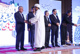 سیدرضا صالحی‌امیری، وزیر میراث فرهنگی، صنایع دستی و گردشگری ومحمدعلی طالبی، استاندار در مراسم افتتاح اولین جشن ملی بومگردی‌های ایران - کرمان