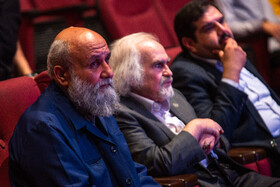 استاد مسعود نجابتی و استاد محمد علی مجاهدی در آیین نکوداشت استاد مسعود نجابتی - قم