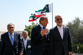 استقبال اسکندر مومنی، وزیر کشور از شهباز شریف، نخست وزیر پاکستان در بدو ورود به تهران