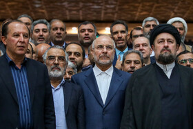 سیدحسن خمینی، تولیت حرم مطهر امام(ره) و محمدباقر قالیباف، رییس مجلس شورای اسلامی در مراسم تجدید میثاق با امام راحل (ره)
