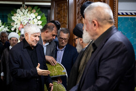 محسن هاشمی رفسنجانی و محمد هاشمی رفسنجانی در مراسم ختم احمد هاشمی‌ رفسنجانی