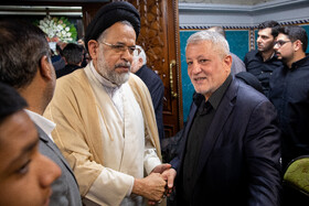 محسن هاشمی رفسنجانی و سید محمود علوی در مراسم ختم احمد هاشمی‌رفسنجانی