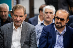عبدالحسین مختاباد و  اسحاق جهانگیری در مراسم ختم احمد هاشمی‌رفسنجانی