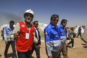 بازدید میدانی محمدعلی طالبی،استاندار درمانور ملی زلزله «خلیج فارس» در نجفشهر شهرستان سیرجان