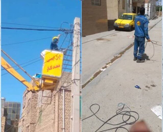 تداوم جمع‌آوری انشعاب‌های غیرمجاز برق در ورامین
