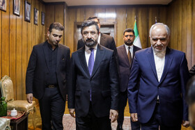  دیدار خالد شوانی، وزیر دادگستری عراق و امین حسین رحیمی، وزیر دادگستری ایران