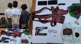 دستگیری ۳قاچاقچی موادمخدر همراه با سلاح در شهرستان راسک