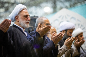 حضور غلامحسین محسنی اژه‌ای،  رئیس قوه قضائیه در اقامه نماز عید سعید قربان - دانشگاه تهران