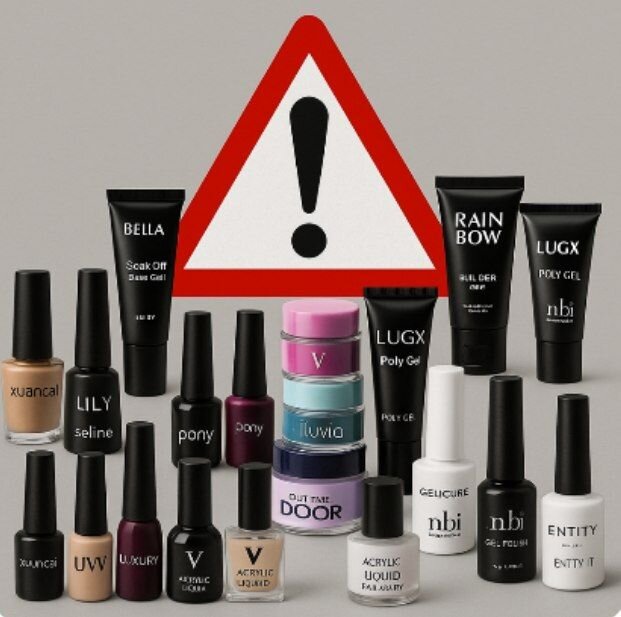 عکس دریافتی از سازمان غذا و دارو. اعلام اسامی محصولات آرایشی ناخن غیر مجاز