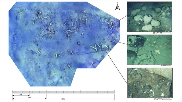کشف سکههای طلا از کشتی غرقشده