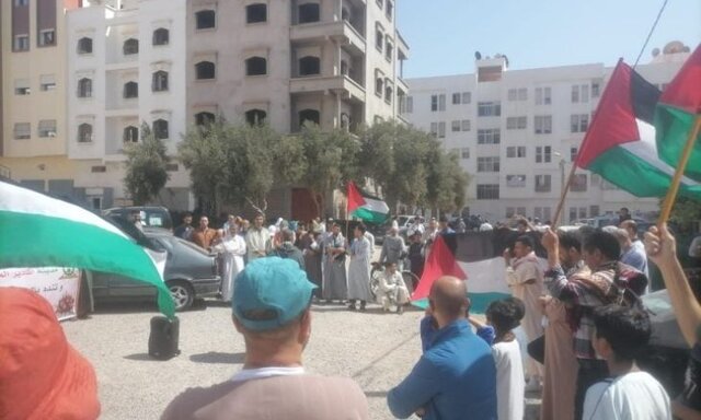 مراکشی‌ها و فرانسوی‌ها همبستگی خود را با فلسطین اعلام کردند