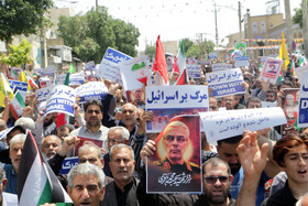 راهپیمایی نمازگزاران کرمانشاه در محکومیت جنایت رژیم صهیونیستی