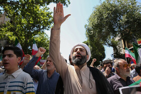 راهپیمایی نمازگزاران قزوین در محکومیت جنایت رژیم صهیونیستی