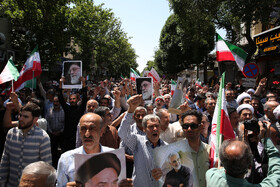 راهپیمایی نمازگزاران قزوین در محکومیت جنایت رژیم صهیونیستی