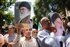 راهپیمایی نمازگزاران قزوین در محکومیت جنایت رژیم صهیونیستی