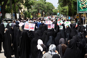 راهپیمایی مردم شهرستان اهرعلیه تهاجم رژیم صهیونیستی به ایران