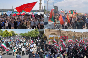 ویدیو/ راهپیمایی مردم سراسر کشور در محکومیت حمله رژیم صهیونیستی