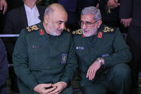 شهید سردار سرلشگر سلامی فرمانده سپاه پاسداران انقلاب اسلامی و سردار قاآنی فرمانده سپاه قدس