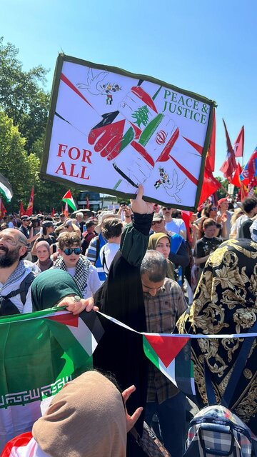 تجمع اعتراضی در برلین علیه تجاوز اسرائیل به ایران و جنایات غزه