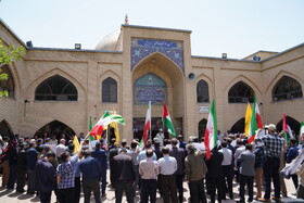 تجمع اعتراضی دانشگاهیان دانشگاه محقق اردبیلی در محکومیت حمله رژیم صهیونیستی
