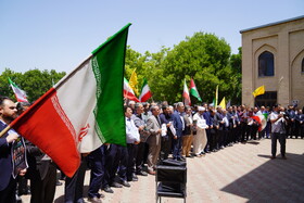 تجمع اعتراضی دانشگاهیان دانشگاه محقق اردبیلی در محکومیت حمله رژیم صهیونیستی