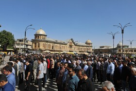 مراسم تشییع پیکر مطهر شهید «حسین احمدی» که در پی حمله رژیم صهیونسیتی به سایت راداری «سوباشی» همدان به شهادت رسید