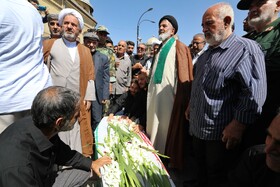 مراسم تشییع پیکر مطهر شهید «حسین احمدی» که در پی حمله رژیم صهیونسیتی به سایت راداری «سوباشی» همدان به شهادت رسید
