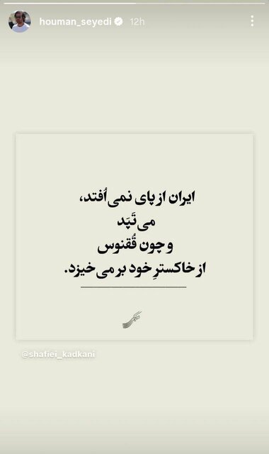 قلب هنرمندان و ادبا برای ایران و ایرانی میتپد/واکنشها ادامه دارد