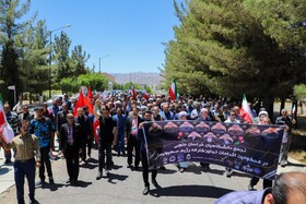 خروش دانشگاهیان خراسان جنوبی در محکومیت جنایات رژیم کودک کش صهیونیستی